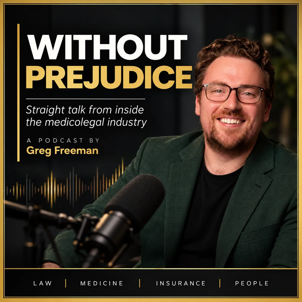 Without Prejudice podcast artwork featuring Greg Freeman